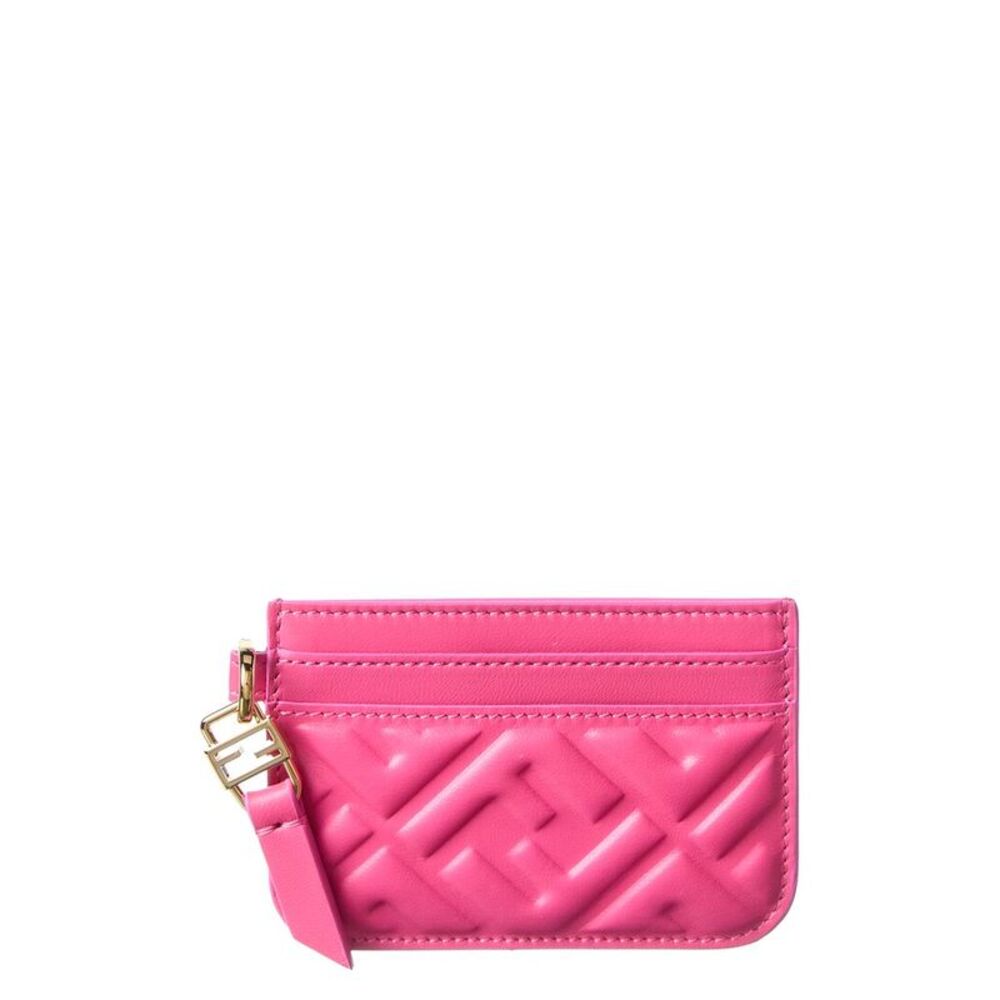 Fendi Baguette Leather Card Case, Pink